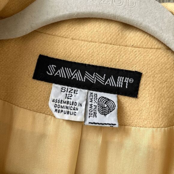 Vintage Savannah 100% Wool Blazer – Butter Yellow, M/L - Picture 7 of 7